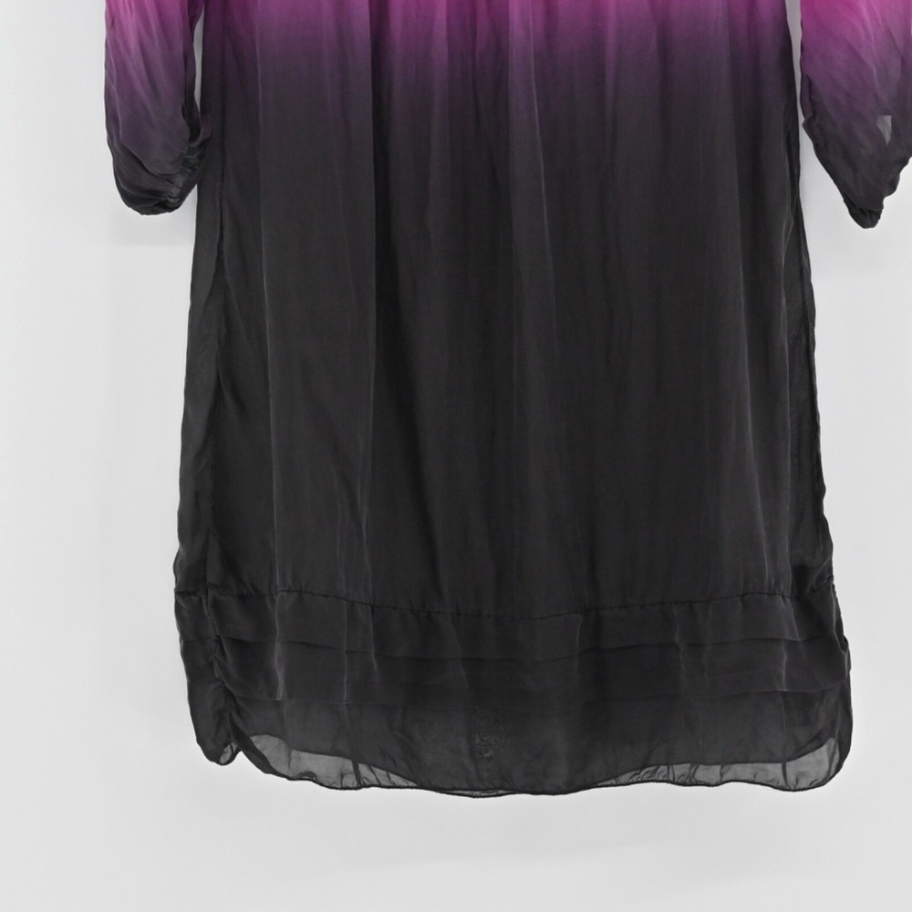 PRONTOMODA GIUSY Womens Silk Ombre‎ Dress Size M Pleated Shift Pink Dip Tie Dye - Picture 12 of 14
